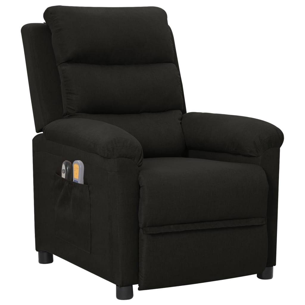 vidaXL Massagesessel Elektrisch Schwarz Stoff
