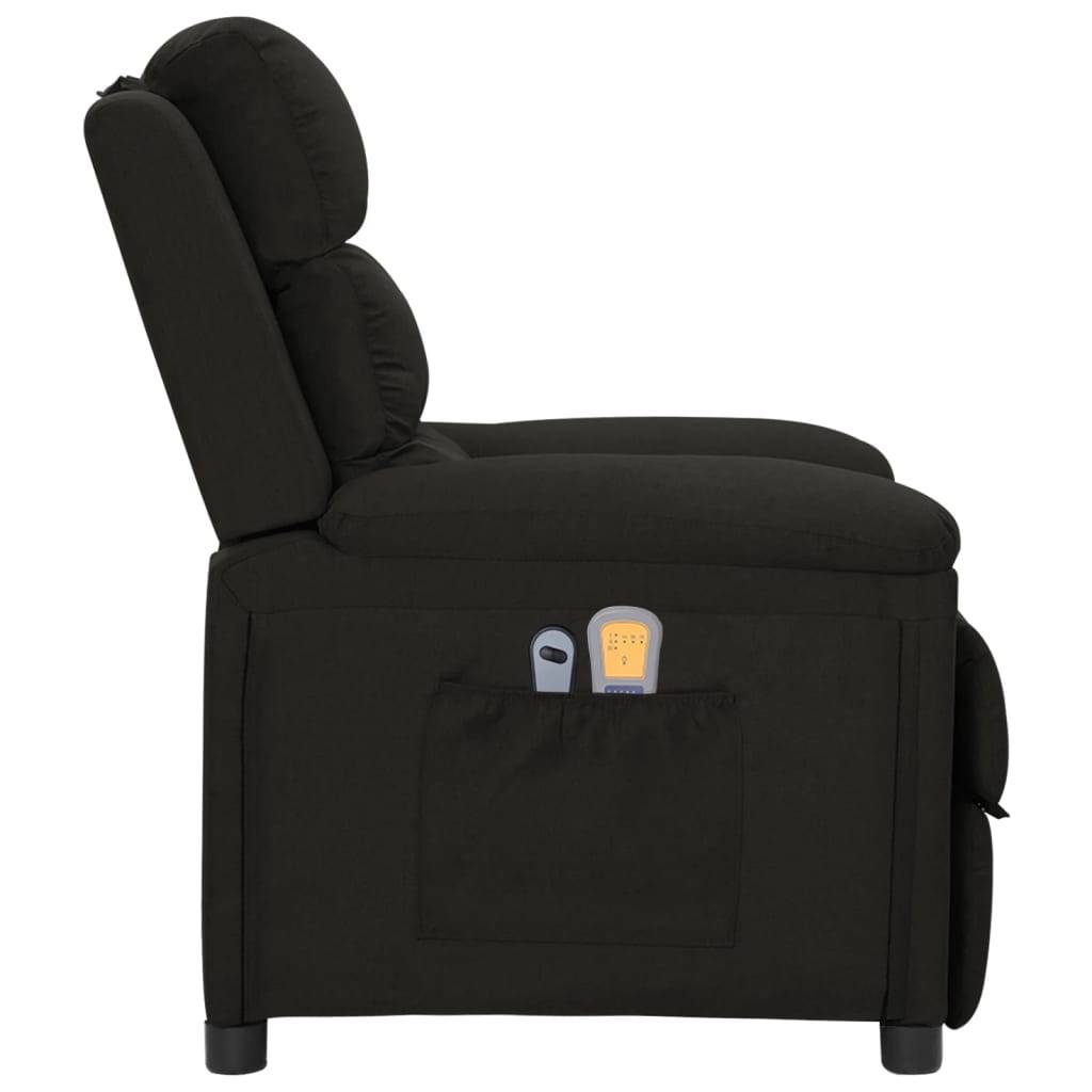 vidaXL Massagesessel Elektrisch Schwarz Stoff