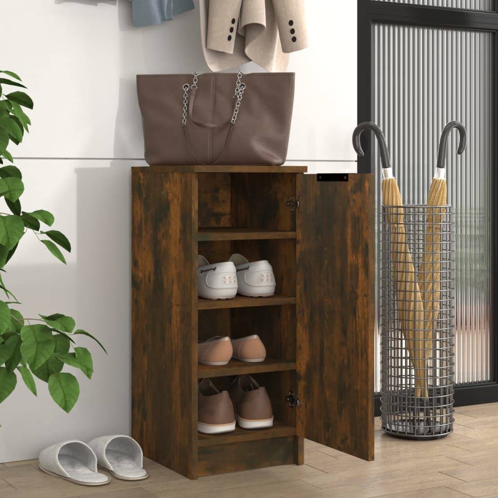 vidaXL Schuhschrank Räuchereiche 30x35x70 cm Holzwerkstoff
