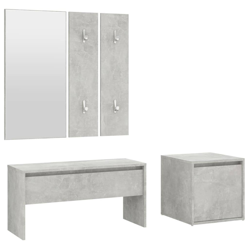 vidaXL Garderoben-Set Betongrau Holzwerkstoff
