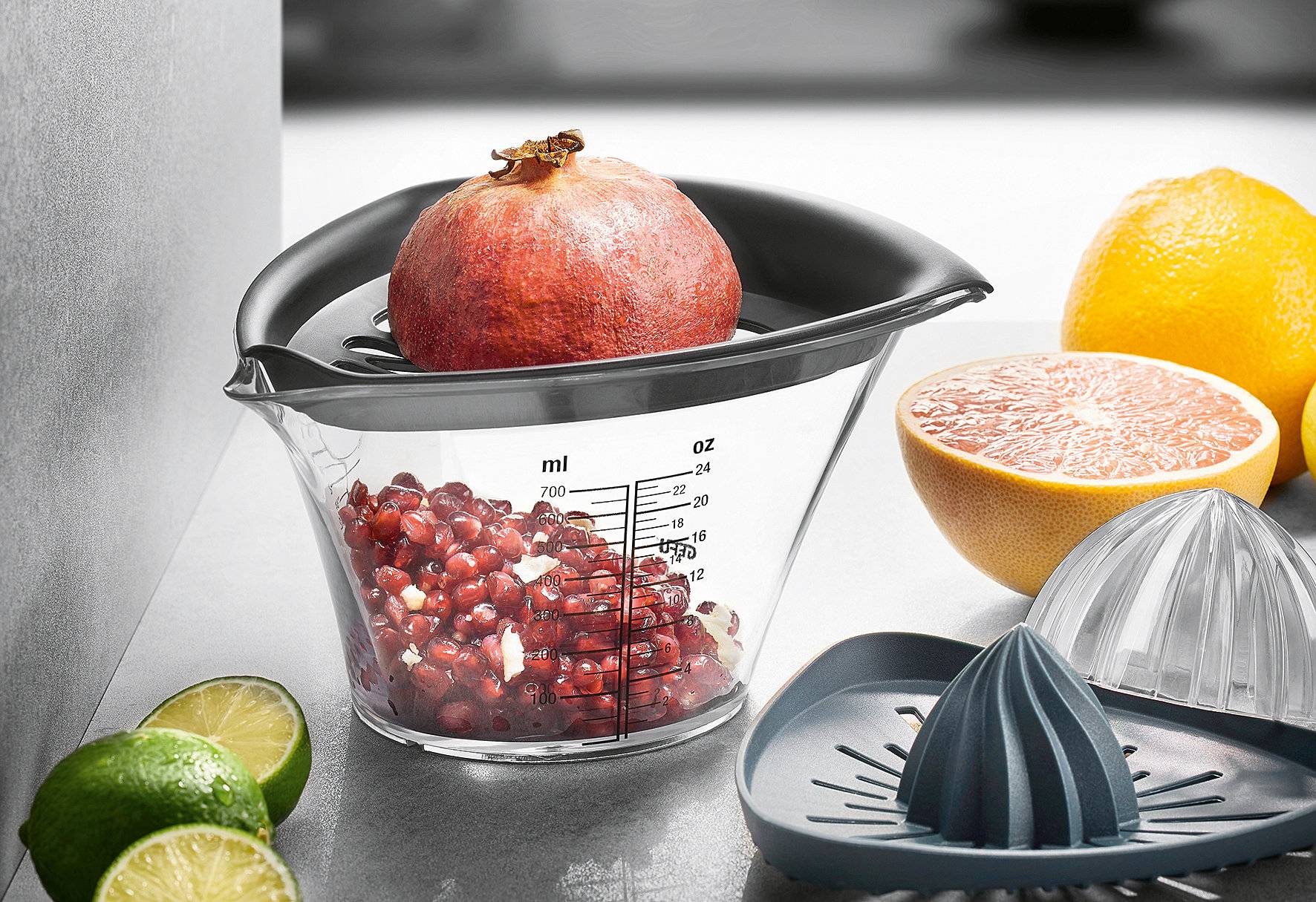 Gefu 14480 Granatapfelentkerner und Entsafter FRUTI