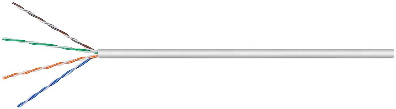 Goobay 68941 CAT 5e Netzwerkkabel U/UTP / Kupfer Twisted Pair / 100 MHz LAN Kabel / Ethernet Verlegekabel / Grau / 100m