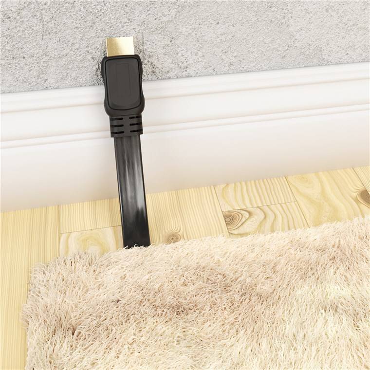 Goobay 31926 HDMI High Speed Flachkabel Ethernet UHD 4K @ 30Hz ARC HDMI Flach Monitorkabel Bildschirmkabel Schwarz 1,5m