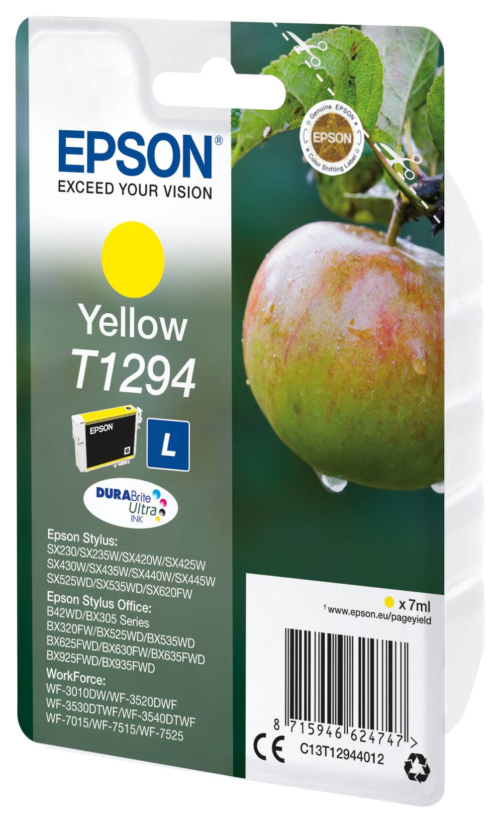 Original Epson C13T12944010 / T1294 Druckerpatrone Gelb 515 Seiten