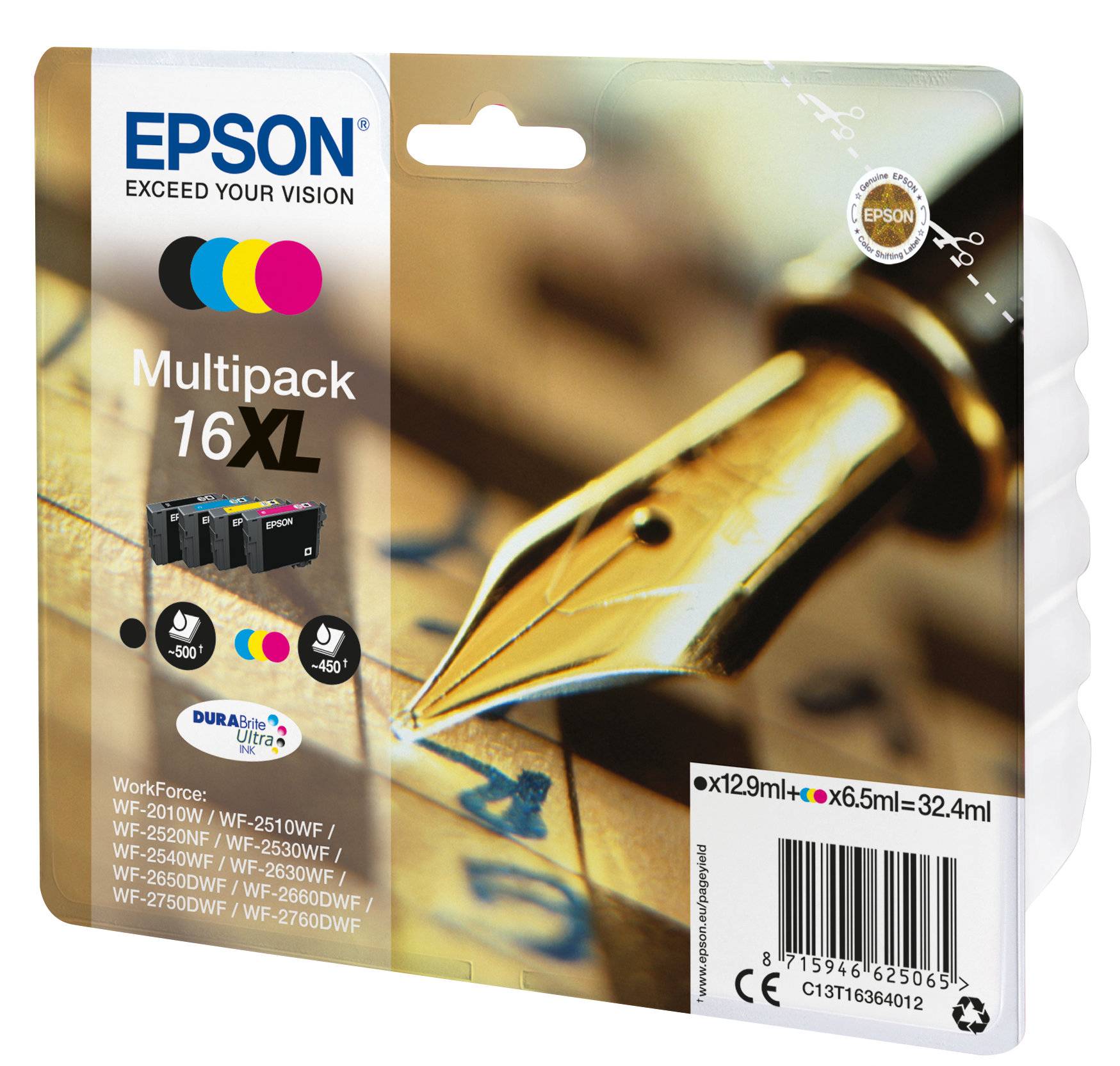 Epson 16XL Multipack - 4er-Pack - XL - Schwarz, Gelb, Cyan, Magenta - Original -