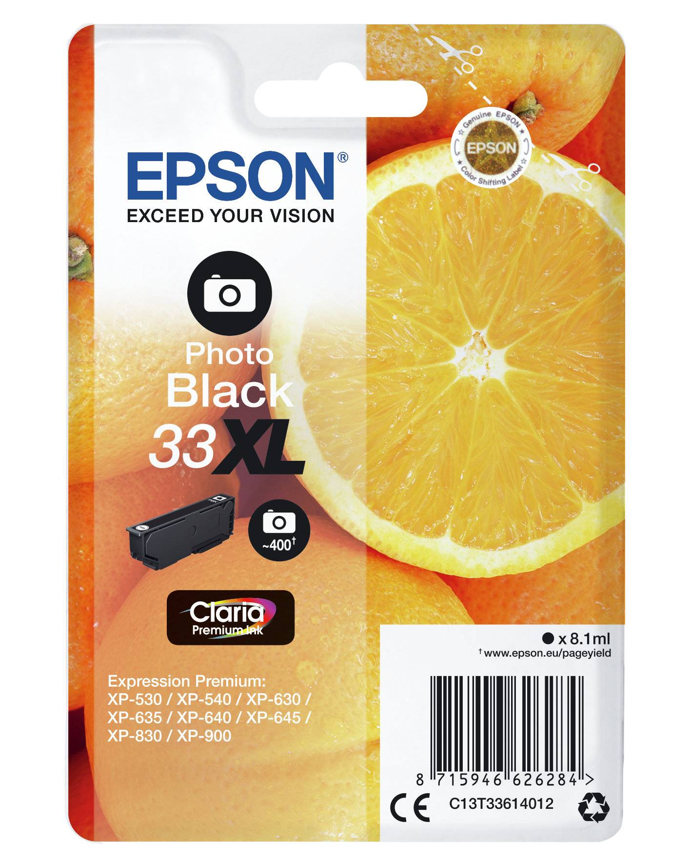 Epson Druckerpatrone T3361, 33XL Original Foto Schwarz C13T33614012