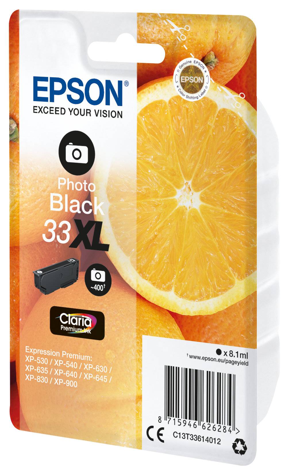 Epson Druckerpatrone T3361, 33XL Original Foto Schwarz C13T33614012