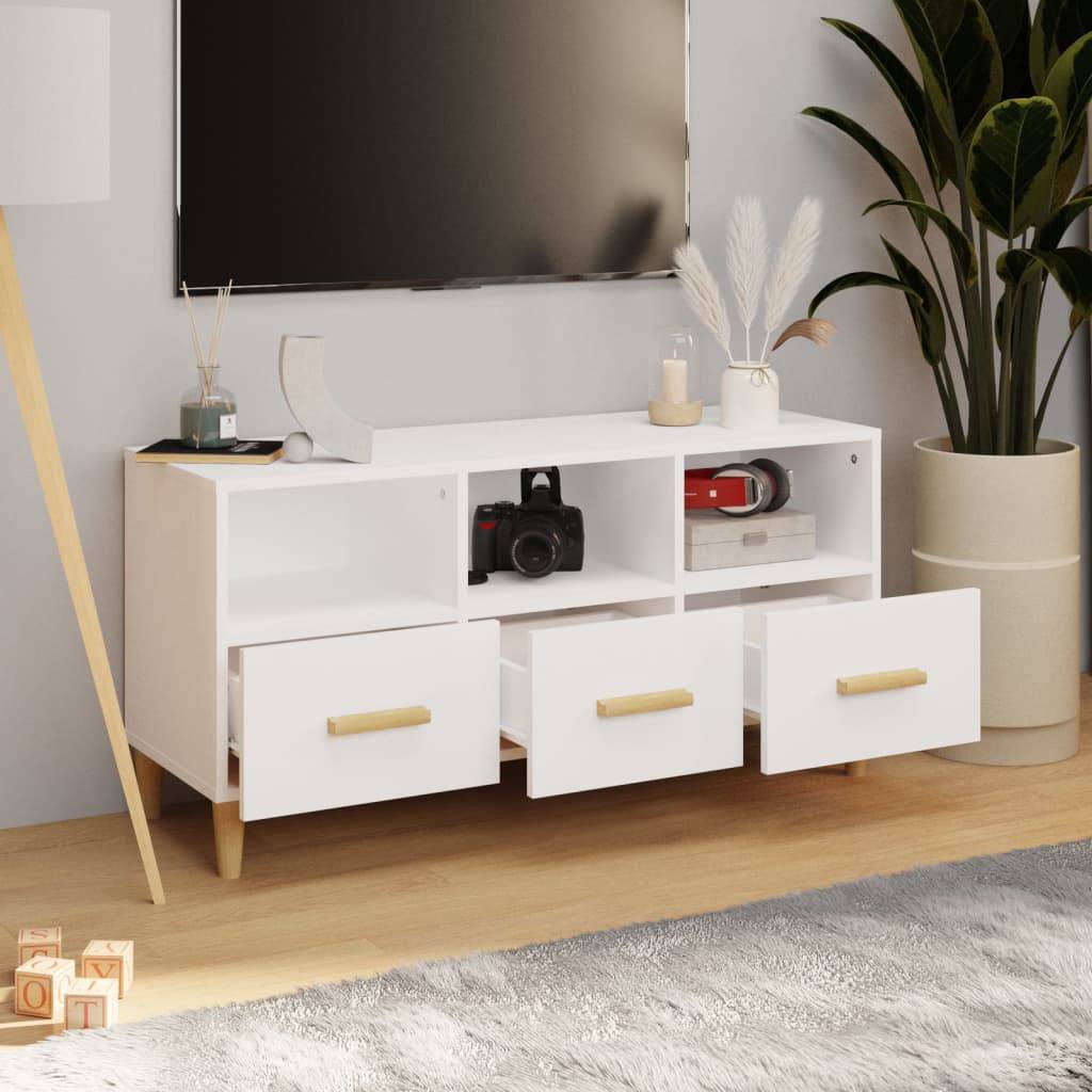 vidaXL TV-Schrank Weiß 102x36x50 cm Holzwerkstoff