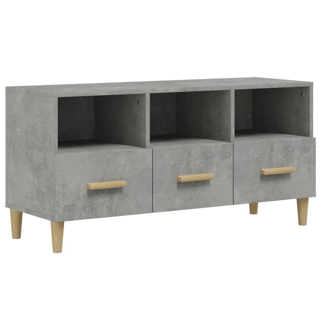vidaXL TV-Schrank Betongrau 102x36x50 cm Holzwerkstoff