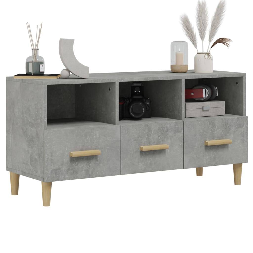 vidaXL TV-Schrank Betongrau 102x36x50 cm Holzwerkstoff