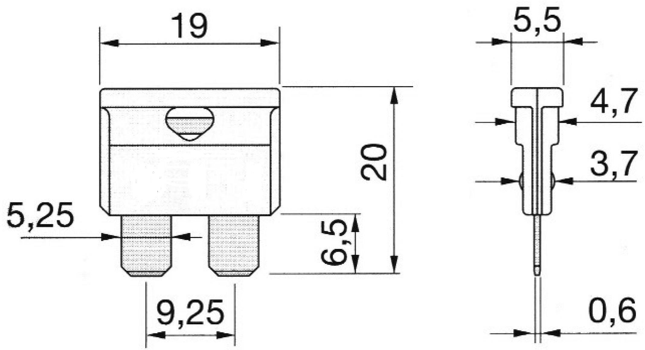 MTA Automotive 340017 Standard Flachsicherung 1A Schwarz