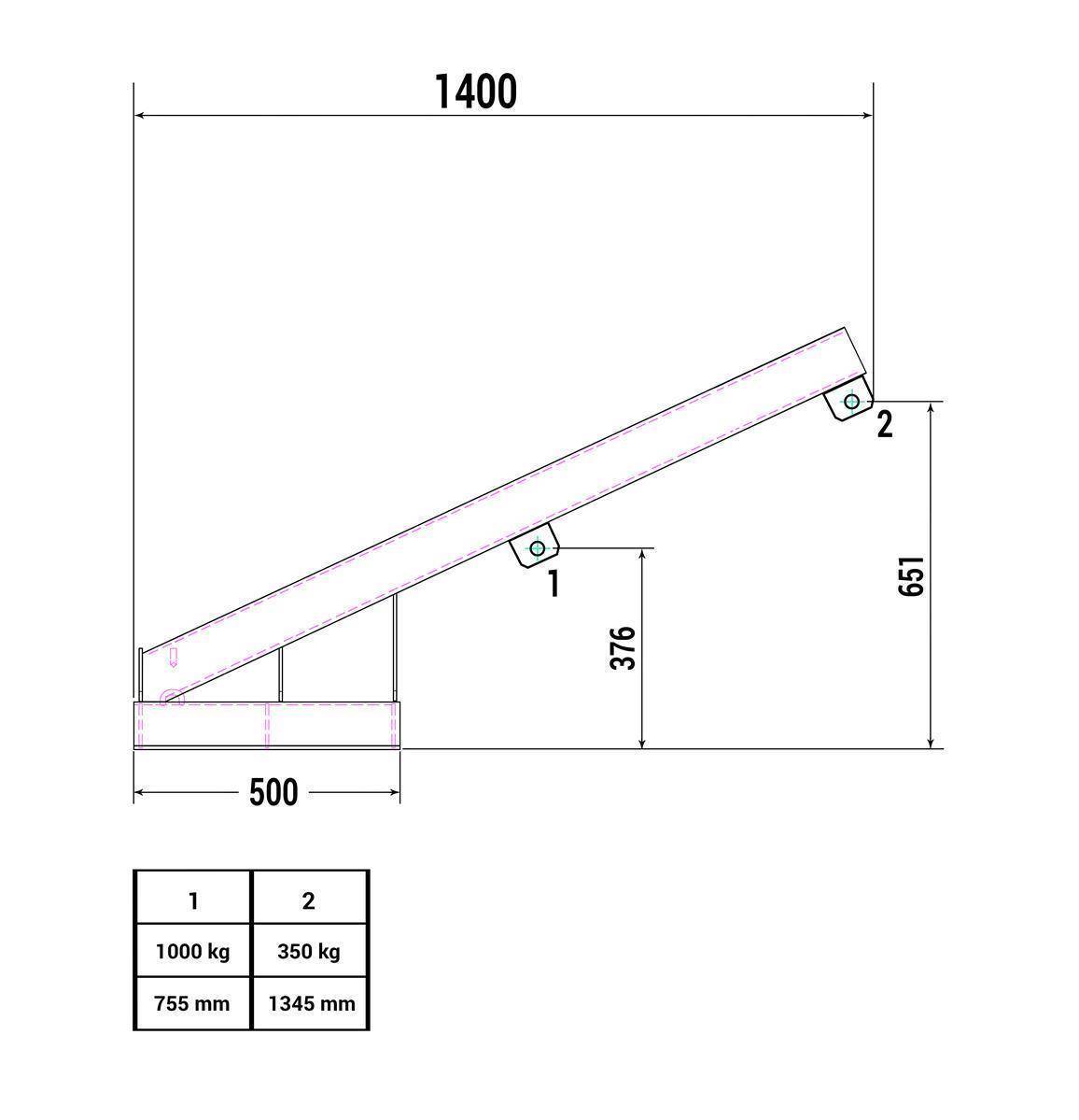 RR-Industrietechnik® Lastarm Typ RLH, TK 350 - 1.000 kg, RAL 338652-YY