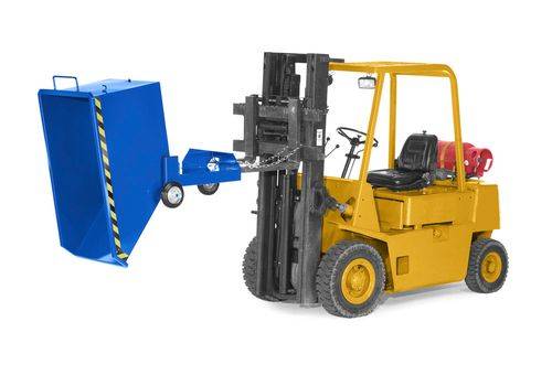 Kippwagen aus Stahl, 1000 Liter Volumen, blau