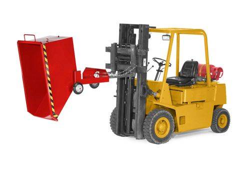Kippwagen aus Stahl, 400 Liter Volumen, rot
