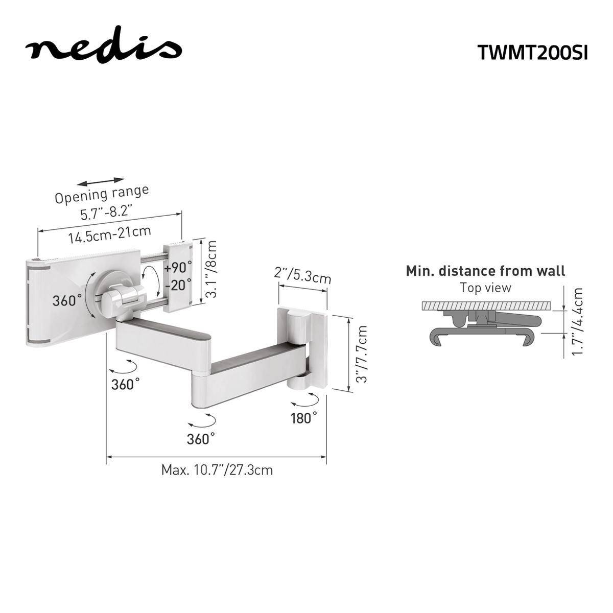 Nedis TWMT200SI wall mount for tablets up to 12inch