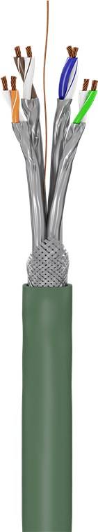 Goobay 96093 CAT 6A Netzwerkkabel S/FTP / Kupfer Twisted Pair / 500 MHz LAN Ethernet Kabel halogenfrei / Grau / 50m