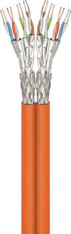 Goobay 91891 CAT 7A Duplex Netzwerkkabel S/FTP / Kupfer / 1000 MHz LAN Ethernet Kabel halogenfrei / AWG 23 / Orange 100m