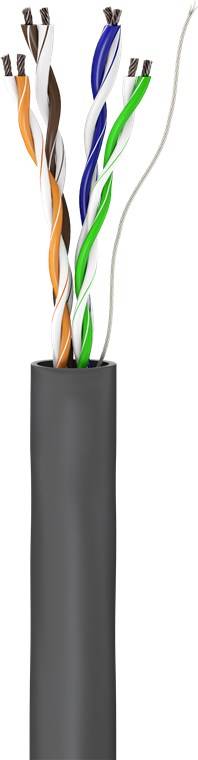 Goobay 68707 CAT 5e Netzwerkkabel U/UTP / CCA Twisted Pair / 100 MHz LAN Kabel / Ethernet Verlegekabel / Grau / 100m