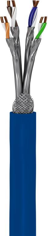 Goobay 91893 CAT 7A+ Netzwerkkabel S/FTP PiMF / Kupfer / 1200 MHz LAN Ethernet Kabel halogenfrei / AWG22/1 / Blau / 100m