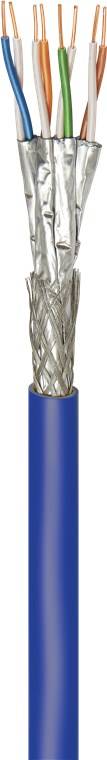Goobay 91893 CAT 7A+ Netzwerkkabel S/FTP PiMF / Kupfer / 1200 MHz LAN Ethernet Kabel halogenfrei / AWG22/1 / Blau / 100m