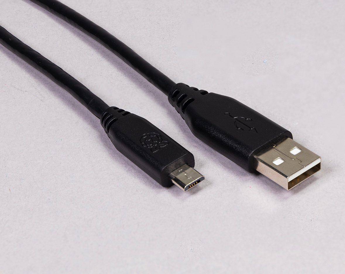 offizielles Raspberry Pi Micro USB Kabel, schwarz, 1,0m
