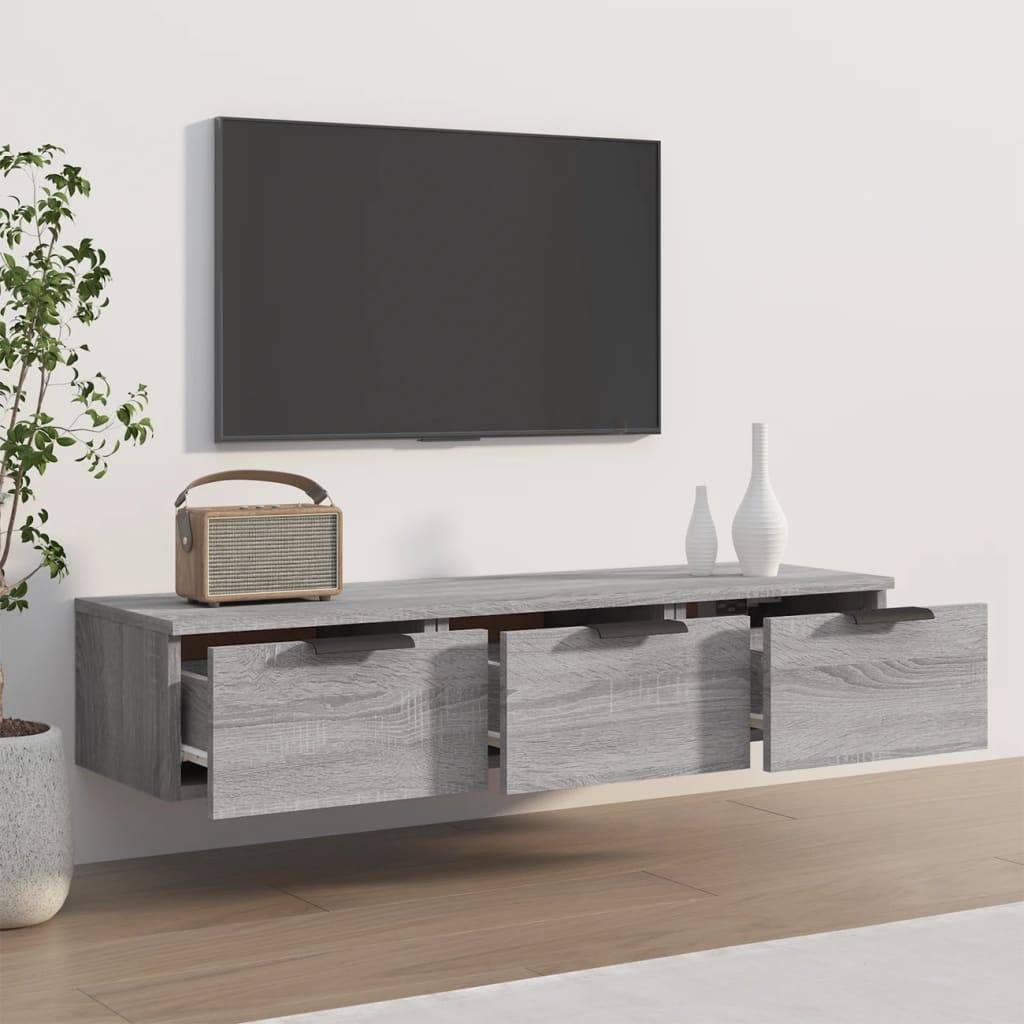 vidaXL Wandschrank Grau Sonoma 102x30x20 cm Holzwerkstoff