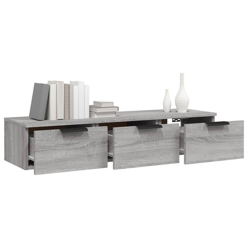 vidaXL Wandschrank Grau Sonoma 102x30x20 cm Holzwerkstoff