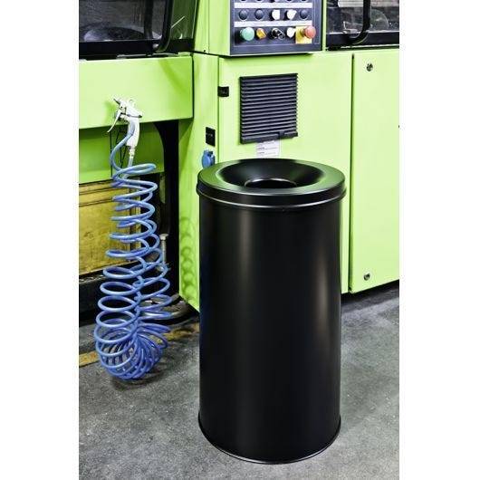 Papierkorb 'Safe', Durable, Stahl, grau, 30 Liter, selbstverlöschend mit Flammenlöschkopf