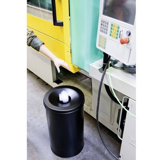 Papierkorb 'Safe', Durable, Stahl, grau, 30 Liter, selbstverlöschend mit Flammenlöschkopf