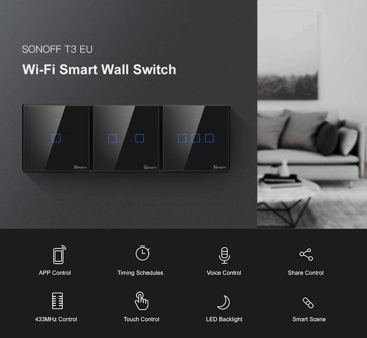 Wifi Connected Switch T3EU1C-TX