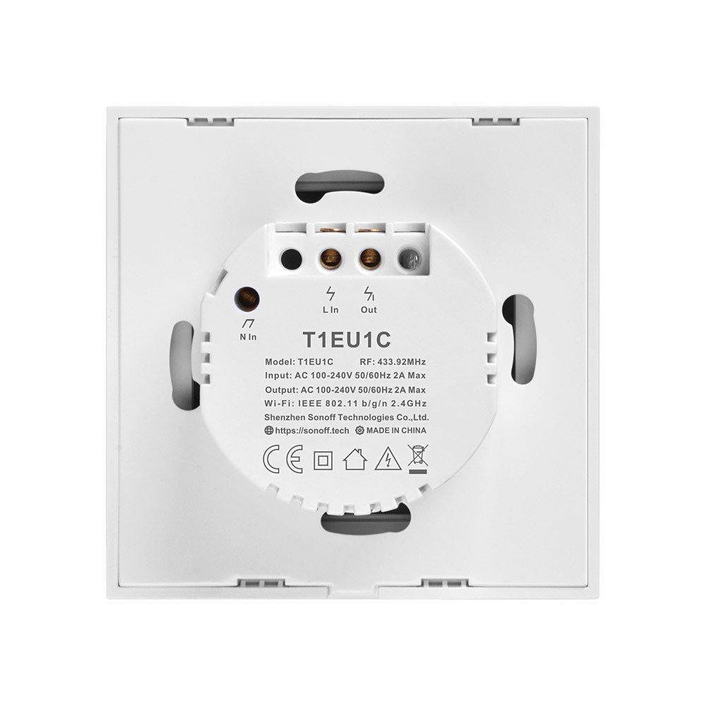 Smart Switch WiFi + RF 433 Sonoff T1 EU TX (2-Kanal)