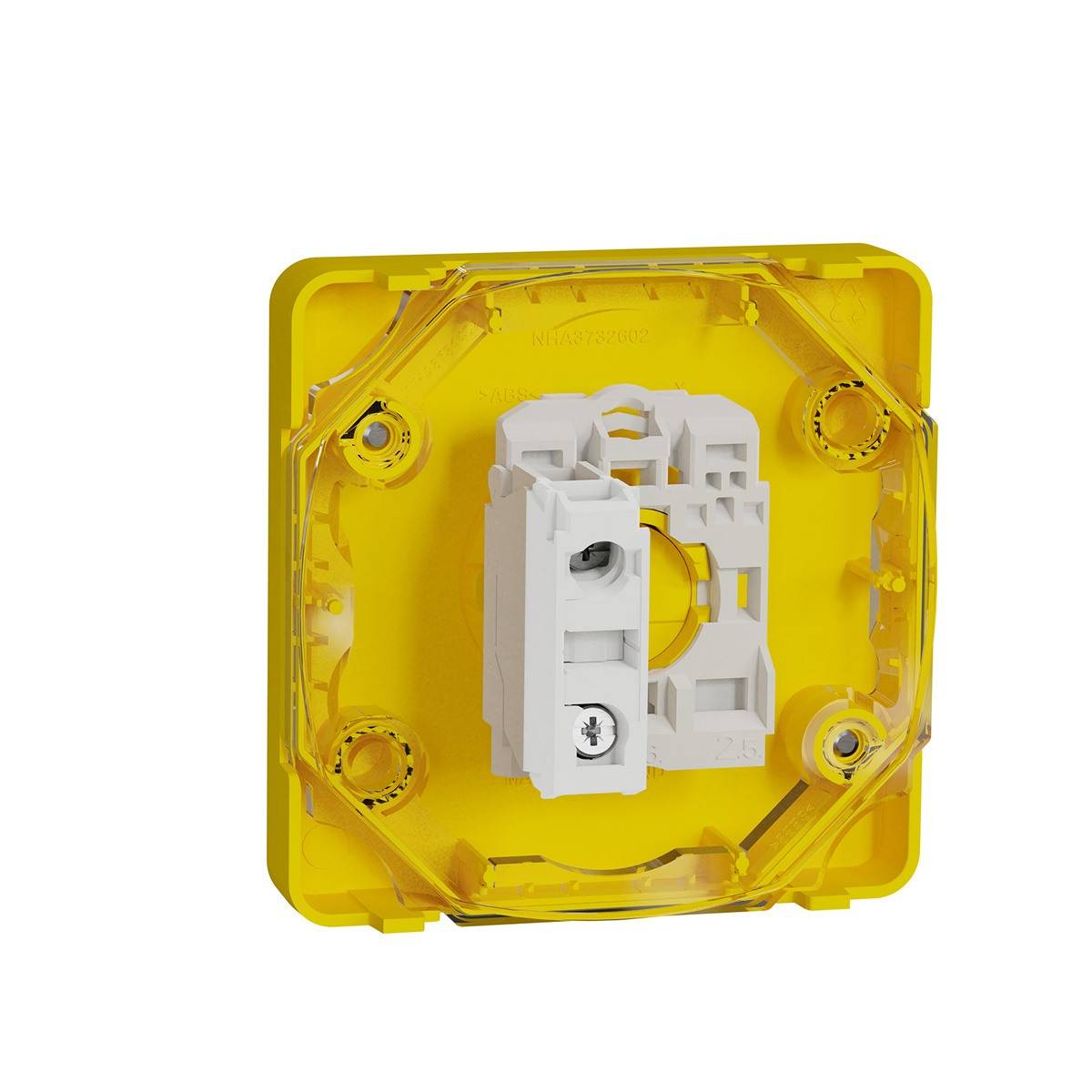 Schneider Electric Mureva Styl Not-Aus-Drucktaster, SMD, Ø 22 mm, Rot, Gelb IP55, 71mm, x 71 mm, Drehen