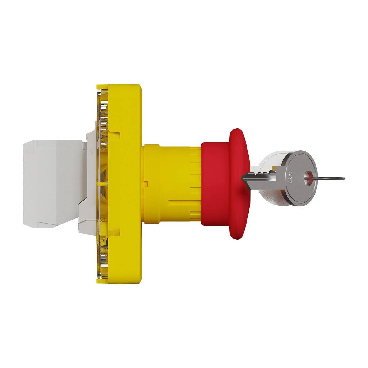 Schneider Electric Mureva Styl Not-Aus-Drucktaster, SMD, Ø 22 mm, Rot, Gelb IP55, 71mm, x 71 mm, Drehen