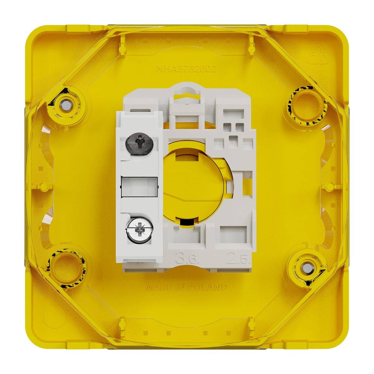 Schneider Electric Mureva Styl Not-Aus-Drucktaster, SMD, Ø 22 mm, Rot, Gelb IP55, 71mm, x 71 mm, Drehen