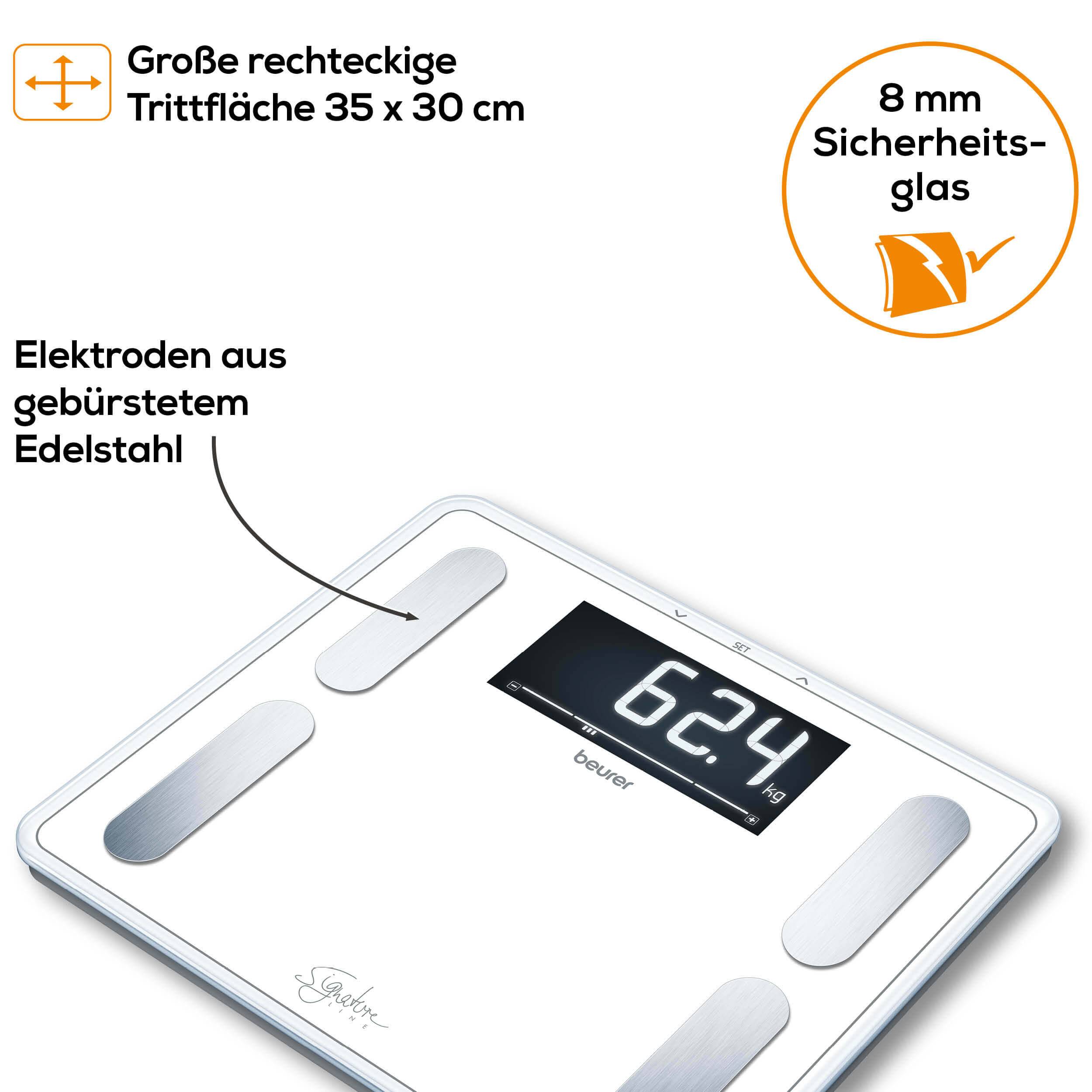 Beurer BF 410 Signature Line Körperanalysewaage Wägebereich (max.)=200 kg Weiß