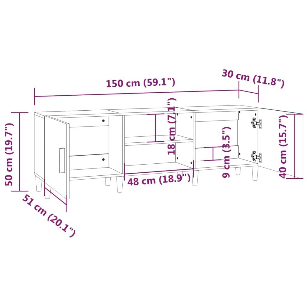 vidaXL TV-Schrank Sonoma-Eiche 150x30x50 cm Holzwerkstoff