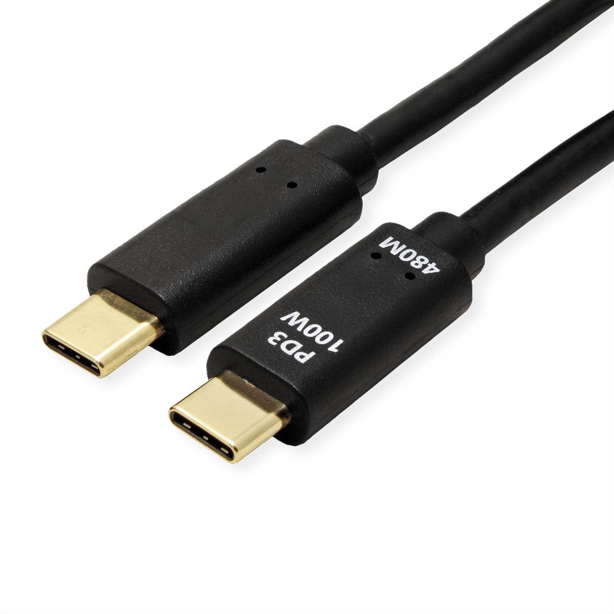 VALUE USB 2.0 Kabel, C-C, ST/ST, 100W, schwarz, 2 m