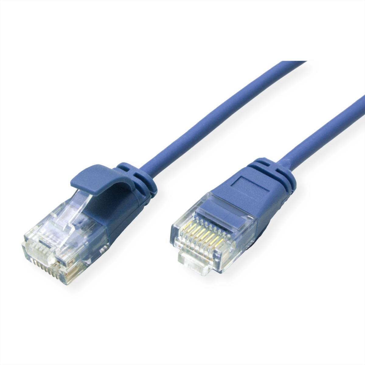 ROLINE GREEN UTP Patchkabel Kat.6A (Class EA), LSOH, slim, blau, 1 m