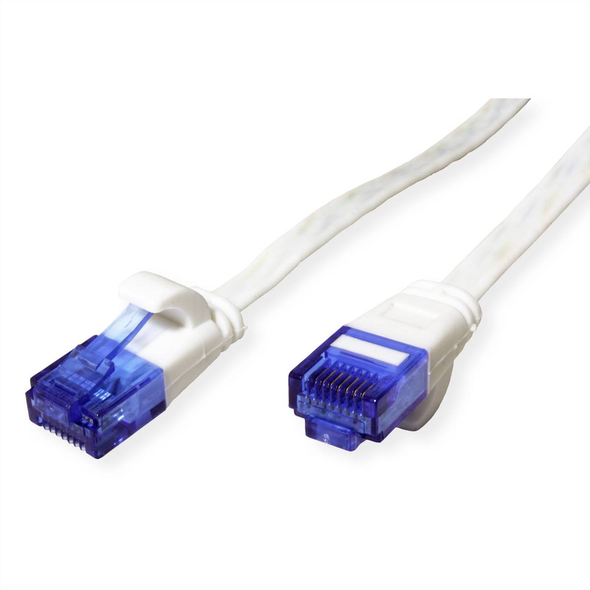 VALUE Patchkabel Kat.6A (Class EA) UTP, extra-flach, weiß, 2 m