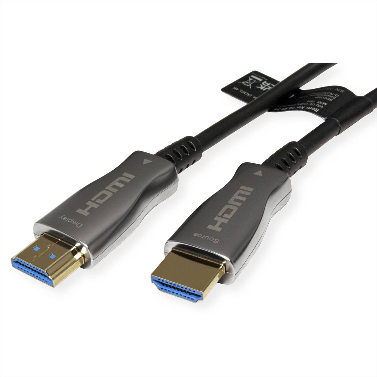 Value HDMI Anschlusskabel HDMI-A Stecker 20 m Schwarz 14.99.3480 4K UHD HDMI-Kabel
