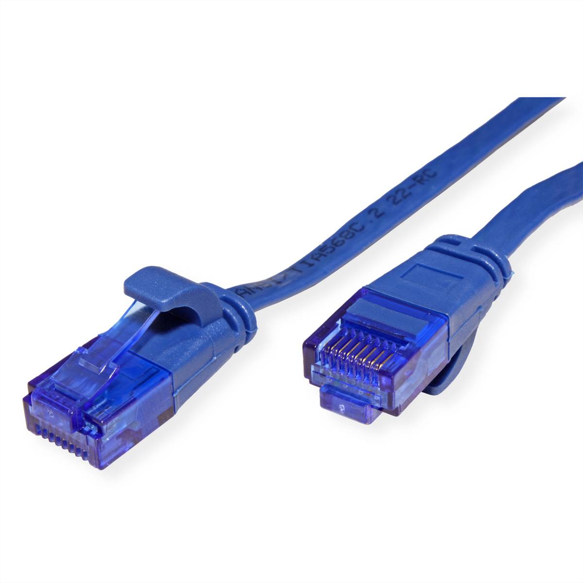 VALUE Patchkabel Kat.6A (Class EA) UTP, extra-flach, blau, 1 m