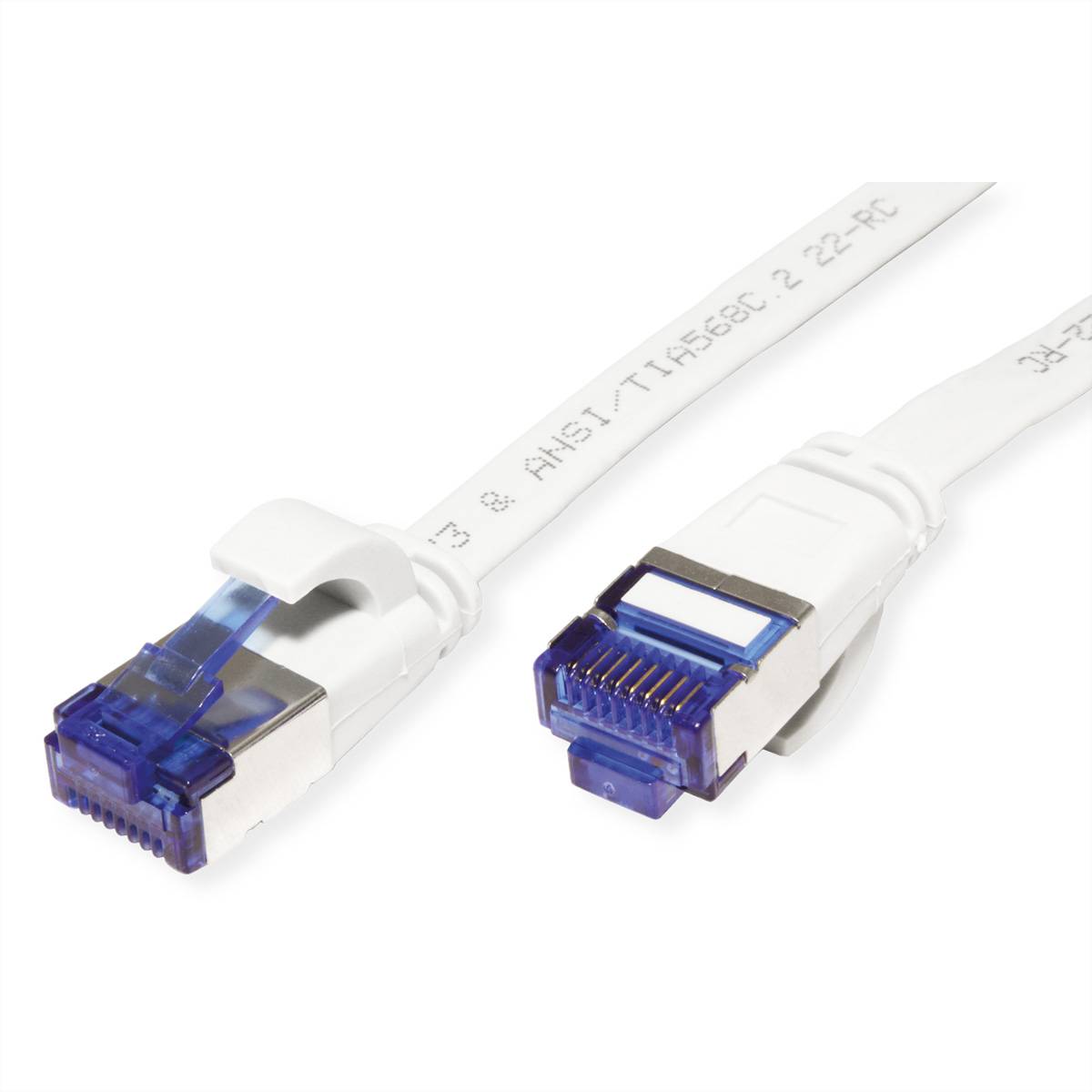 VALUE Patchkabel Kat.6A (Class EA) FTP, extra-flach, weiß, 0,5 m
