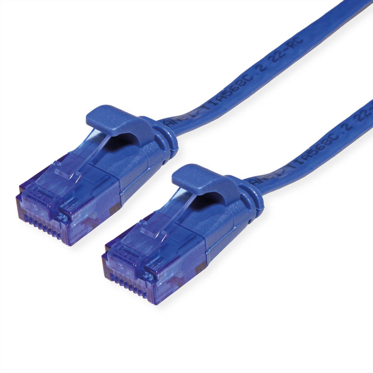 VALUE Patchkabel Kat.6A (Class EA) UTP, extra-flach, blau, 1 m
