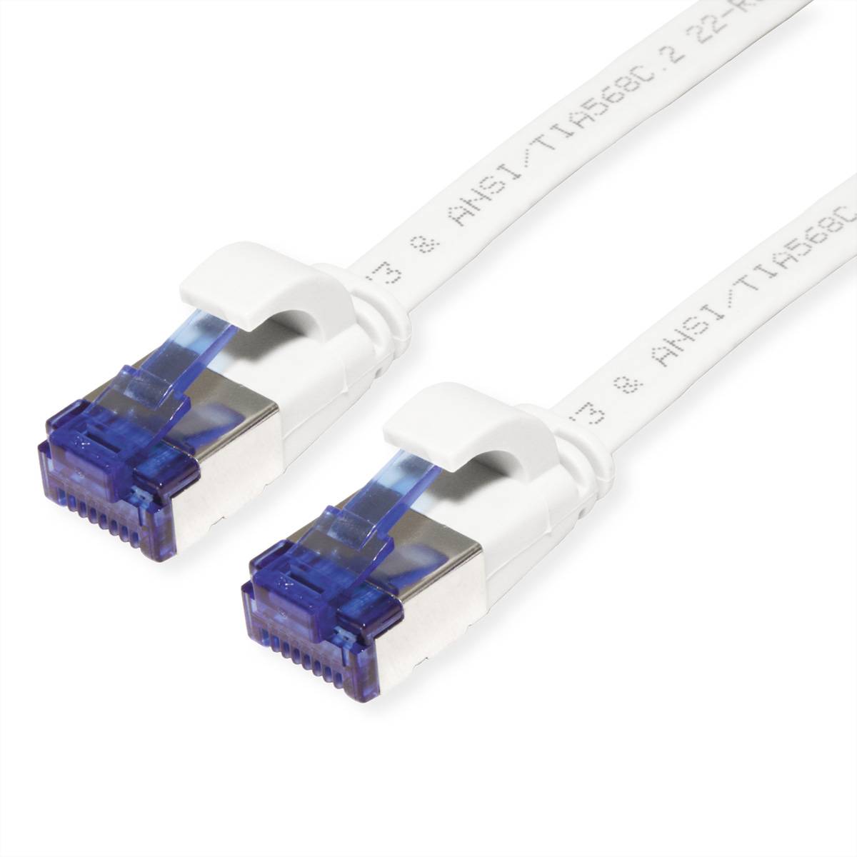VALUE Patchkabel Kat.6A (Class EA) FTP, extra-flach, weiß, 0,5 m