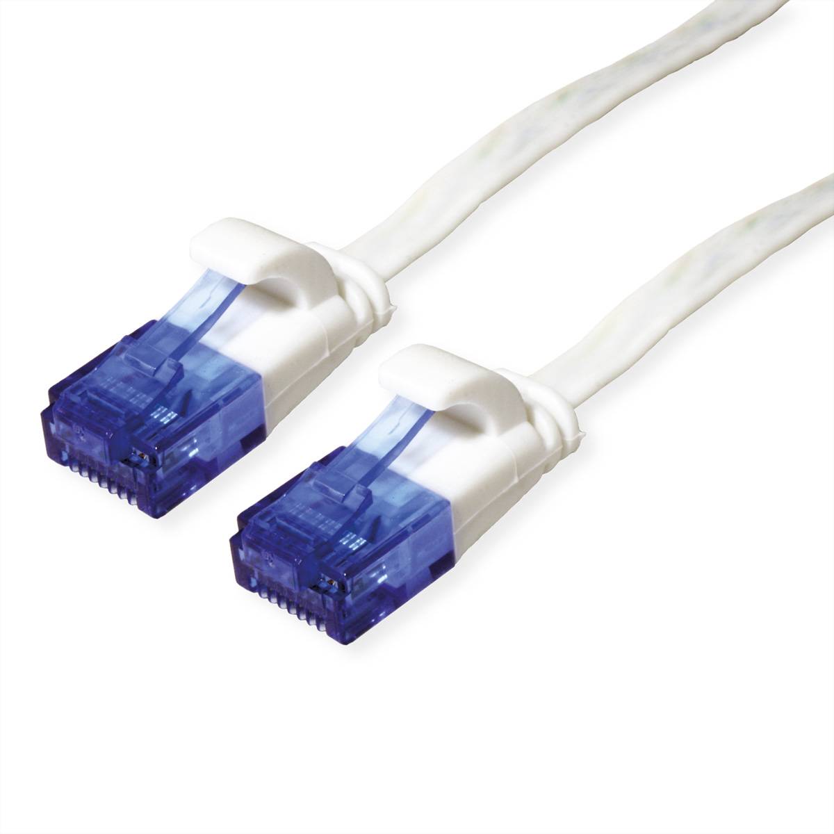 VALUE Patchkabel Kat.6A (Class EA) UTP, extra-flach, weiß, 2 m