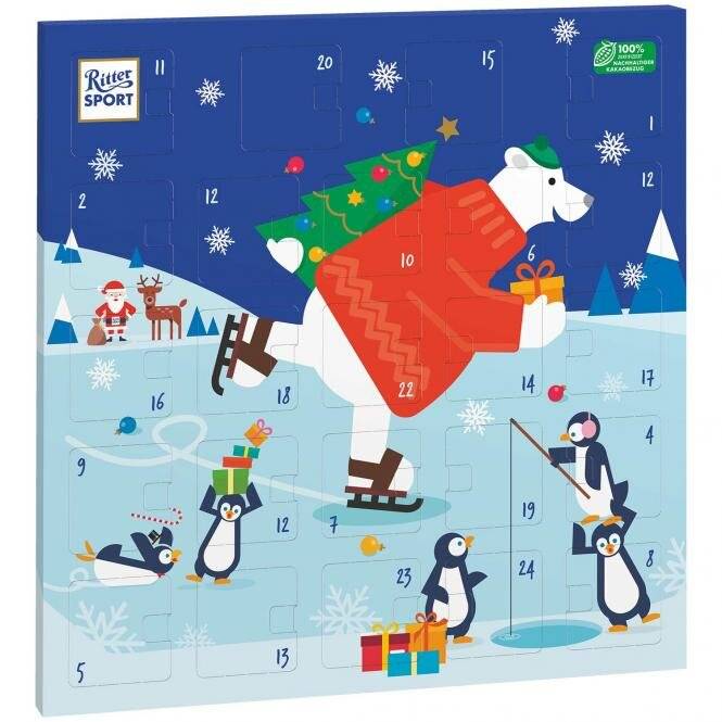 Ritter Sport Quadrat Adventskalender Inhalt: 347g