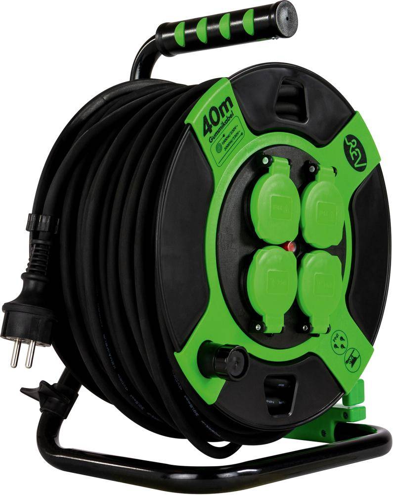 REV 0010217412 Kabeltrommel 40.00 m Schwarz Schutzkontakt-Stecker
