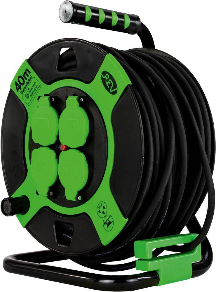 REV 0010217412 Kabeltrommel 40.00 m Schwarz Schutzkontakt-Stecker