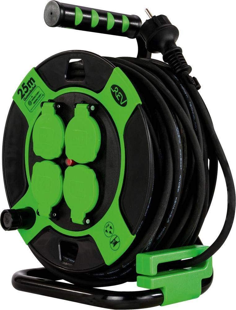REV 0010215412 Kabeltrommel 25.00 m Schwarz Schutzkontakt-Stecker