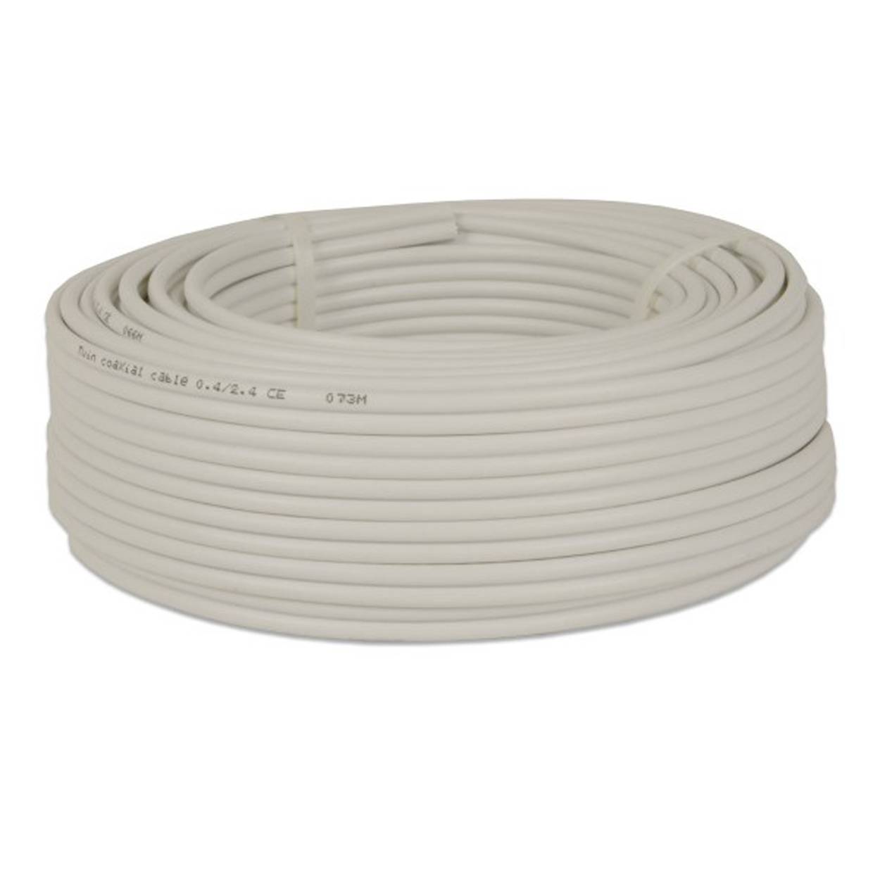 PremiumX 25 Meter Sat Koaxial Kabel 90dB Twin Mini 2x 4 mm weiß FullHD und 10x PremiumX F-Stecker 4mm schraubbar